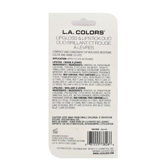 L.A. Colors Lip Duo Gloss & Lipstick CHARMED - Picture 5 of 5